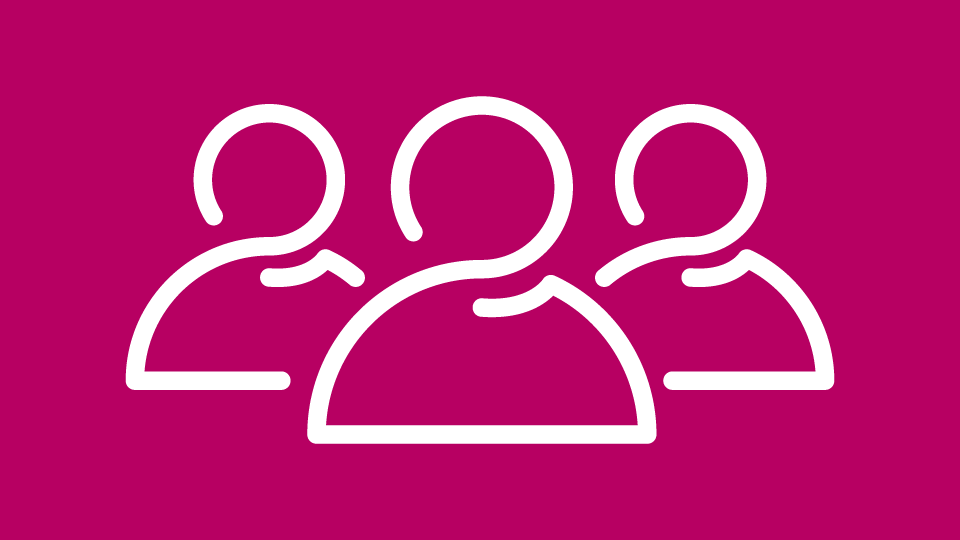 Three head and shoulder icons suggesting people together